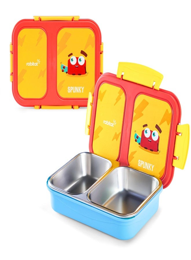 rabitat Yumzee Stainless Steel Lunch Box | 1+1 Year Brand Warranty | Tiffin Box for School | Lunch Box for Kids Boys & Girls | BPA Free, Leakproof & Durable Bento Design | 750 ml | Spunky - Image 1